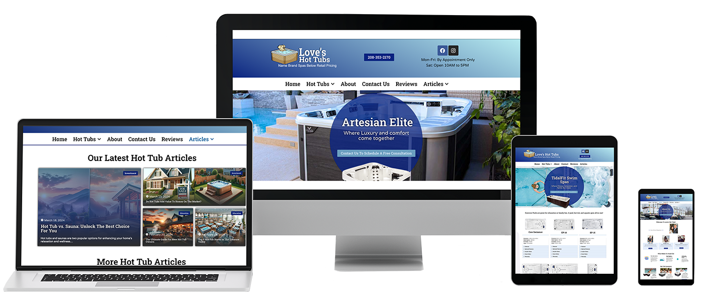 Love's Hot Tubs website